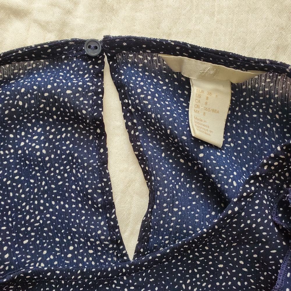 H&M Navy Ruffle Blouse - Picture 5 of 11